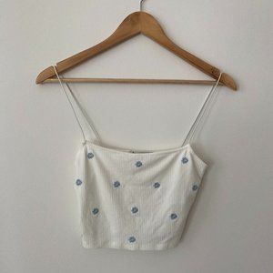 Stradivarius Floral Cami Crop Top